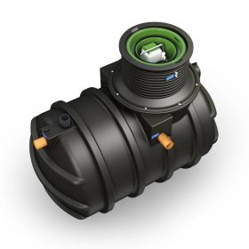   BioFicient A (4LE) típusú háztartási szennyvíztisztító MBBR (lebegőágyas) technológiával, 1 - 4 személyig, 0.6 m3/nap kapacitással, belső gépészettel