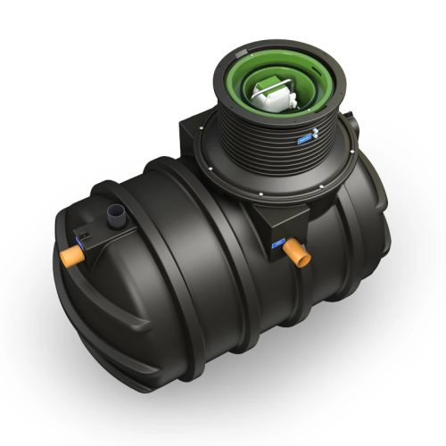 BioFicient 1 (6LE) házi szennyvíztisztító berendezés MBBR technológiával, 1 - 6 személyig, 0.9 m3/napig, belső gépészettel, gravitációs kivezetéssel