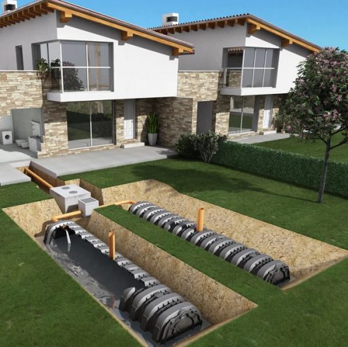 Drening szikkasztó alagút elem esővíz és tisztított szennyvíz szikkasztásához 300L térfogattal