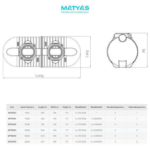 Minitank moduláris földalatti tartály 6000 literes méretben