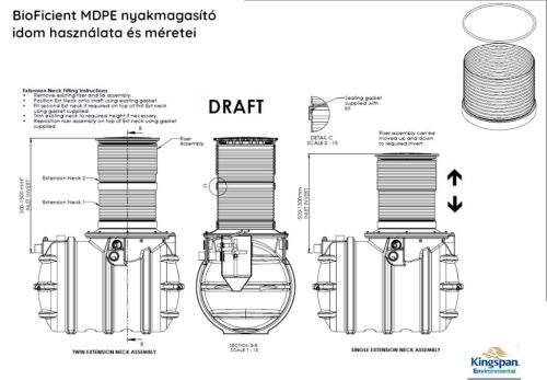 Nyakmagasító idom (BioFicient, RainStorePRO és RainStore tartályokhoz) + 50 cm