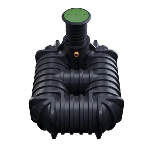 RainStoreFLAT 5 - ~5 m3-es lapos profilú esővíz/szennyvíz tarály - lépésálló és zárható fedéllel, gyári nyakmagasítóval